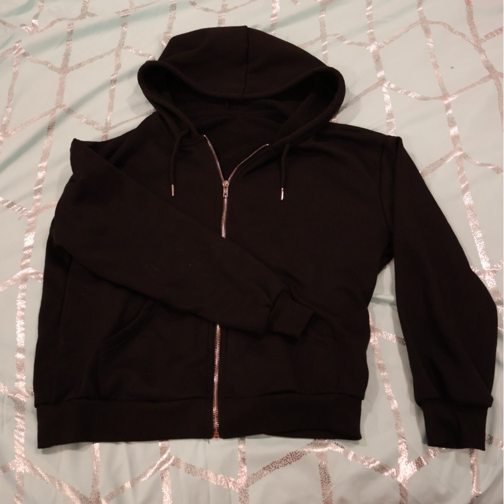 Black Zip-Up Hoodie